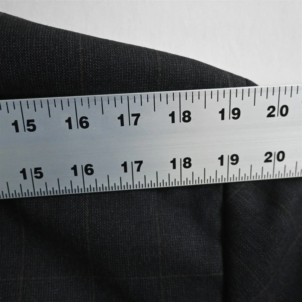 Vtg Bachrach 40L Tall Brown Windowpane Double Breasted Blazer Jacket Sport Coat‎